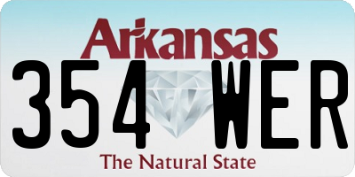 AR license plate 354WER