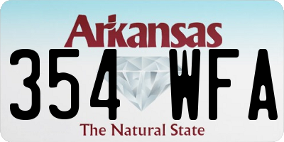 AR license plate 354WFA