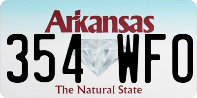 AR license plate 354WFO
