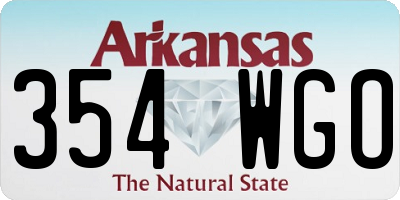 AR license plate 354WGO