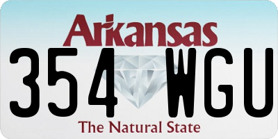 AR license plate 354WGU