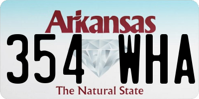 AR license plate 354WHA