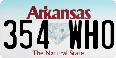 AR license plate 354WHO