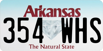 AR license plate 354WHS