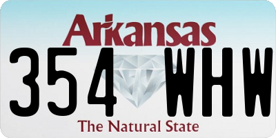 AR license plate 354WHW