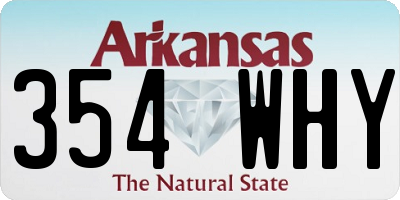 AR license plate 354WHY