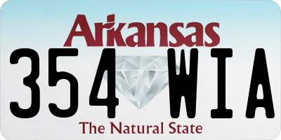 AR license plate 354WIA