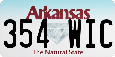 AR license plate 354WIC