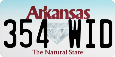 AR license plate 354WID