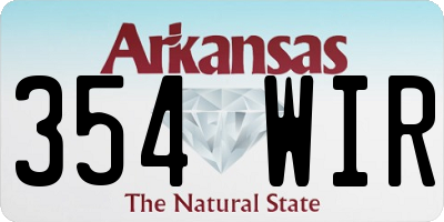 AR license plate 354WIR