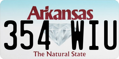 AR license plate 354WIU