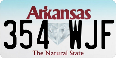 AR license plate 354WJF