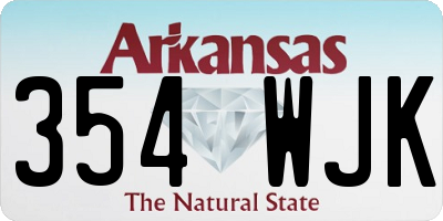 AR license plate 354WJK