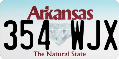 AR license plate 354WJX