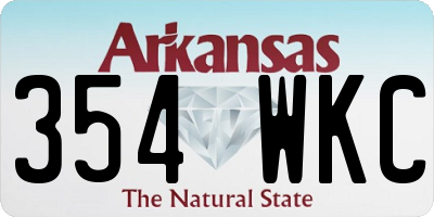 AR license plate 354WKC