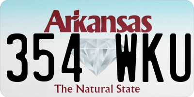AR license plate 354WKU