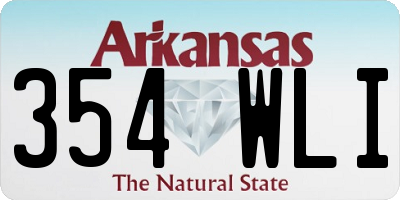 AR license plate 354WLI