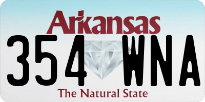 AR license plate 354WNA