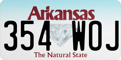 AR license plate 354WOJ