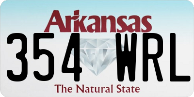 AR license plate 354WRL