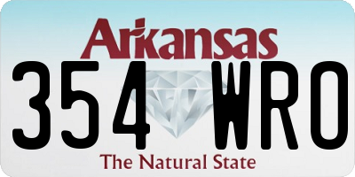 AR license plate 354WRO