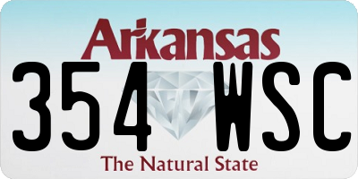 AR license plate 354WSC