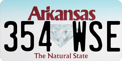 AR license plate 354WSE