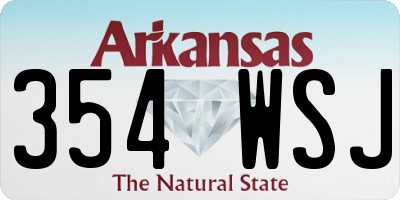 AR license plate 354WSJ