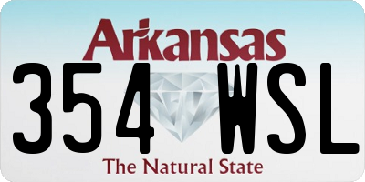 AR license plate 354WSL