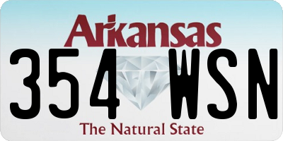 AR license plate 354WSN