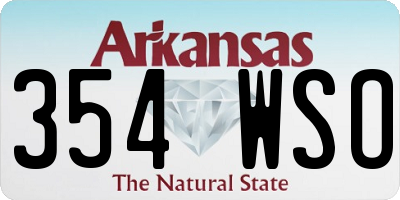 AR license plate 354WSO