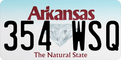 AR license plate 354WSQ