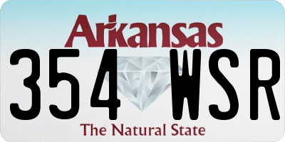 AR license plate 354WSR