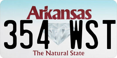 AR license plate 354WST