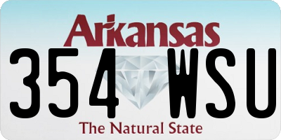 AR license plate 354WSU