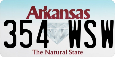 AR license plate 354WSW