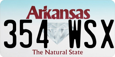 AR license plate 354WSX