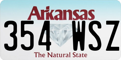 AR license plate 354WSZ