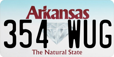 AR license plate 354WUG