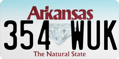 AR license plate 354WUK