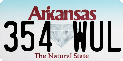 AR license plate 354WUL