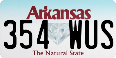 AR license plate 354WUS