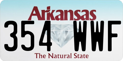 AR license plate 354WWF