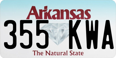 AR license plate 355KWA