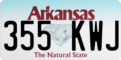 AR license plate 355KWJ