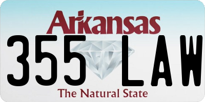 AR license plate 355LAW