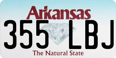AR license plate 355LBJ