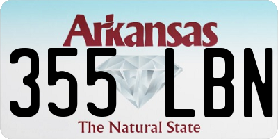 AR license plate 355LBN