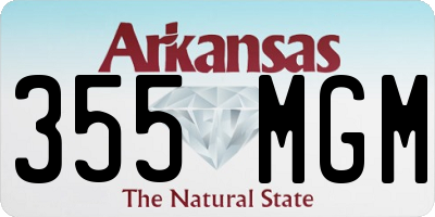 AR license plate 355MGM