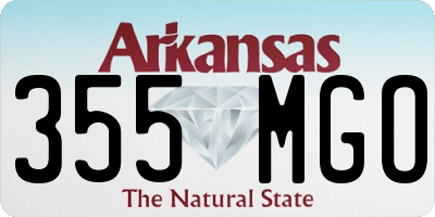 AR license plate 355MGO